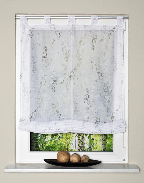 Schlaufenrollo Nerlina - Webstoff - Grau - 100 x 140 cm - Image 2