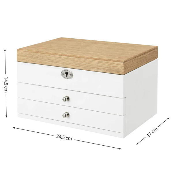 Schmuckkasten Braak - MDF / Samt - Weiß / Natur - Image 9