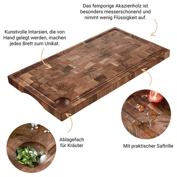 Schneidebrett ACACIA mit Saftrille - Akazie - Braun - Image 10