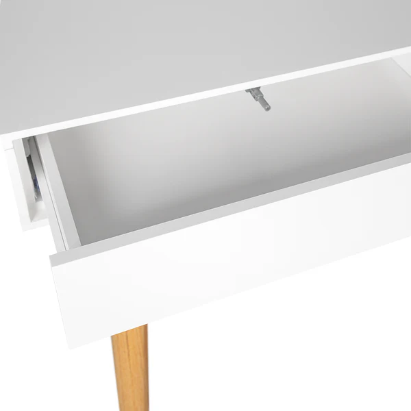 Schreibtisch LINDHOLM 2 Schubladen - Weiß / Eiche - Image 12