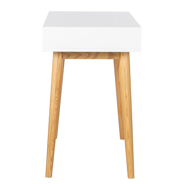 Schreibtisch LINDHOLM 2 Schubladen - Weiß / Eiche - Image 8