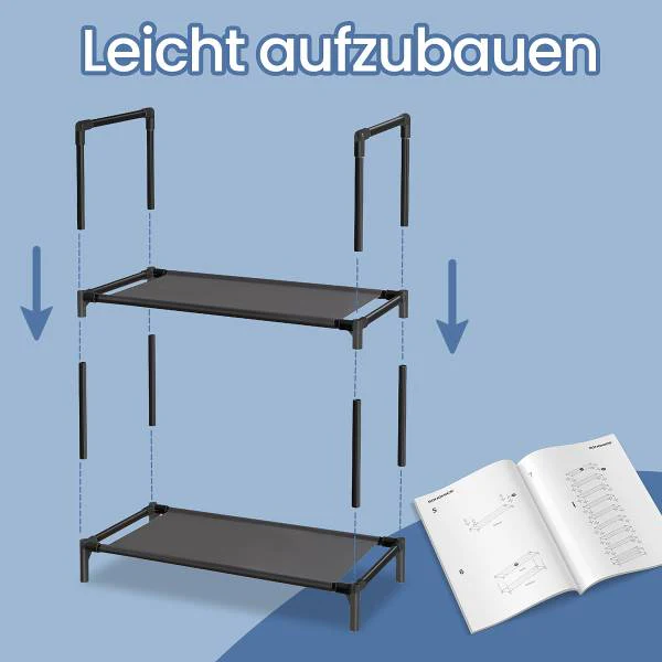 Schuhregal Bonomi - Flachgewebe / Metall - Schwarz - 45 x 173 cm - Image 5