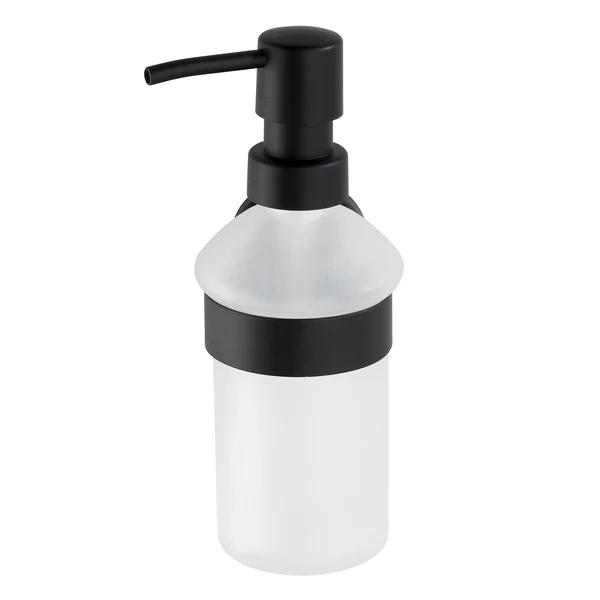 Seifenspender Bosio - Milchglas / Edelstahl - Füllmenge: 200 ml - Schwarz - Image 2