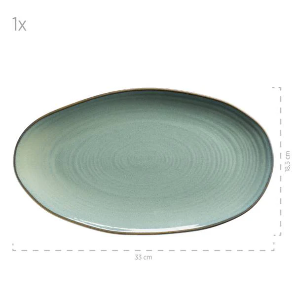 Servierplatten Nottingham 3-teilig - Keramik - Mintgrün - Image 6