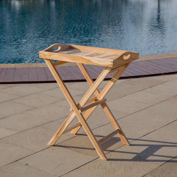 Serviertisch Scroll - Teakholz - Natur - Image 2