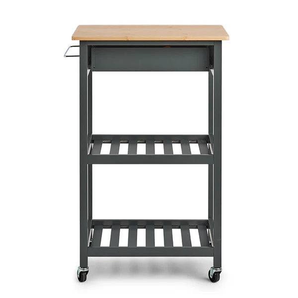 Servierwagen Addison - Bambus / MDF - Grau - 58 x 40 x 93 cm - Image 3