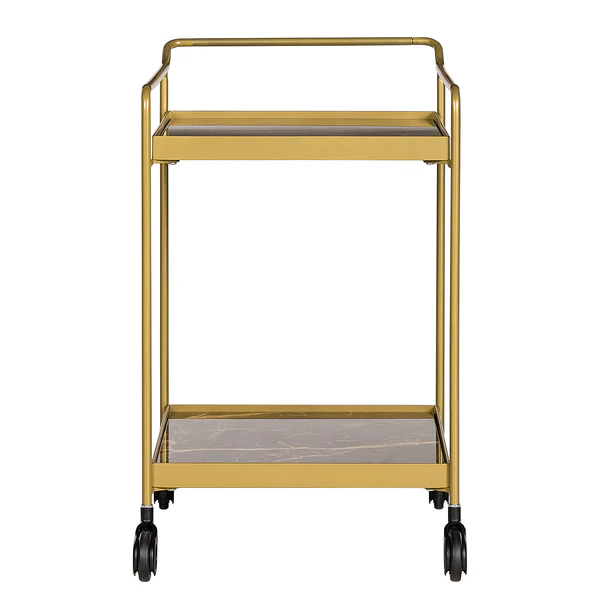 Servierwagen Randalstown - Keramik / Metall - Marmor Braun Dekor / Gold - Image 8