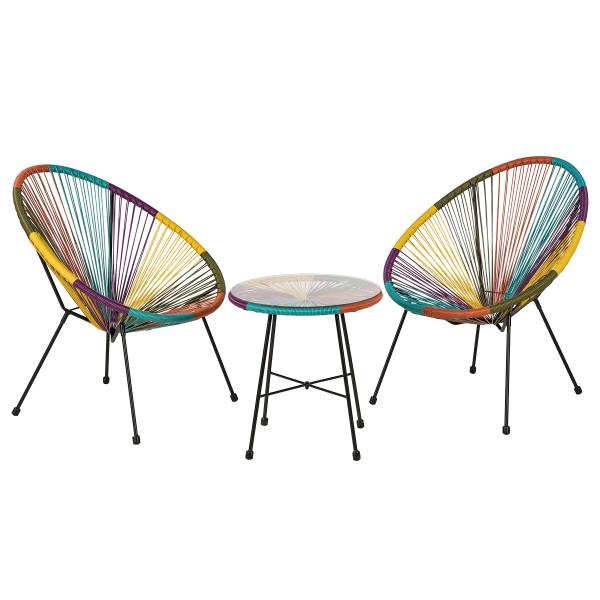 Sitzgruppe Copacabana 3-teilig - Stahl / Polyrattan - Multicolor - Image 3