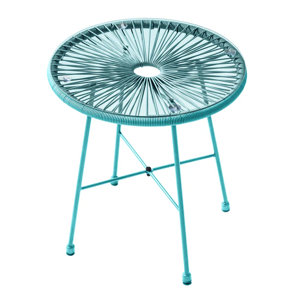 Sitzgruppe Copacabana 3-teilig - Stahl / Polyrattan - Türkis - Image 4
