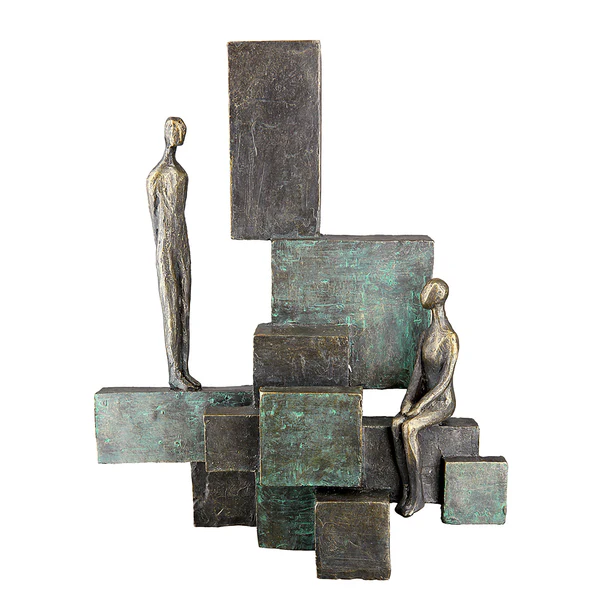 Skulptur Teaching - Kunstharz - Silber / Bronze - Image 3