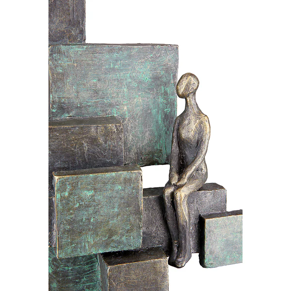 Skulptur Teaching - Kunstharz - Silber / Bronze - Image 4