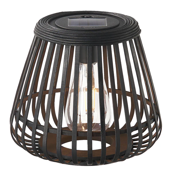 Solar-Laterne Sunshine Glimmer - Bambus - Schwarz - 1-flammig