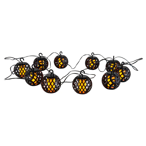 Solar-Lichterkette Fogo - Kunststoff - Schwarz / Gelb - 10-flammig - Image 6