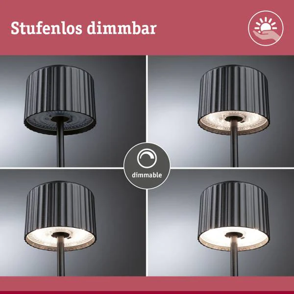 Solar-Tischleuchte Else - Aluminium - 1-flammig - Schwarz - Image 14