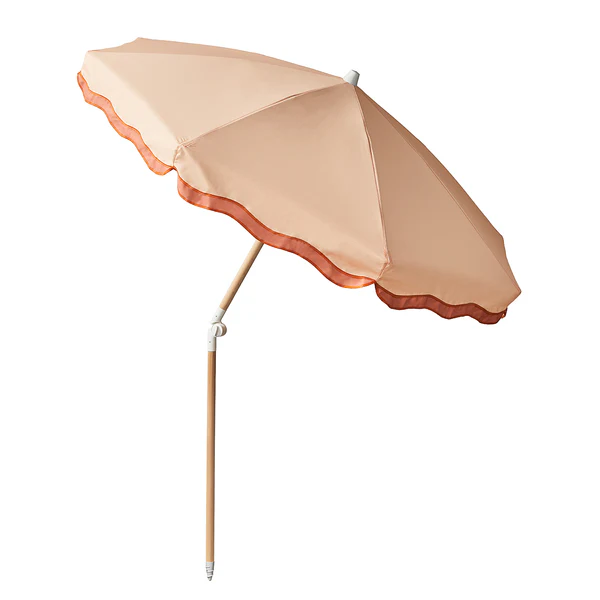Sonnenschirm LA VACANZA - Buchenholz / Polyester / Baumwolle - Apricot - Image 2