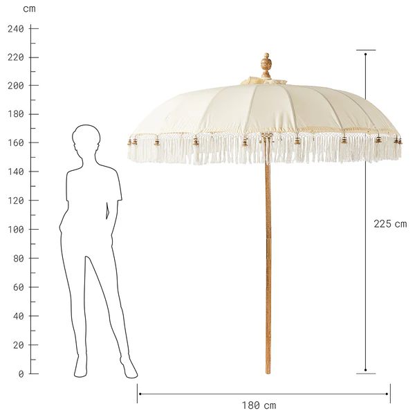 Sonnenschirm MACRAMÉ - Baumwolle / Mangoholz - Durchmesser: 180 cm - Image 8