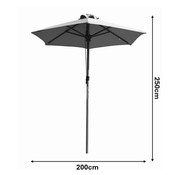 Sonnenschirm Sombrilla - Eukalyptus massiv / Polyester - Taupe - Durchmesser: 200 cm - Image 10