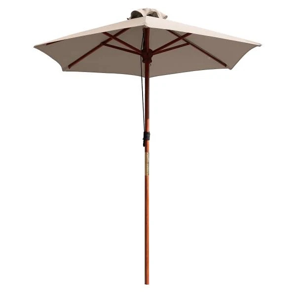 Sonnenschirm Sombrilla - Eukalyptus massiv / Polyester - Taupe - Durchmesser: 200 cm - Image 5
