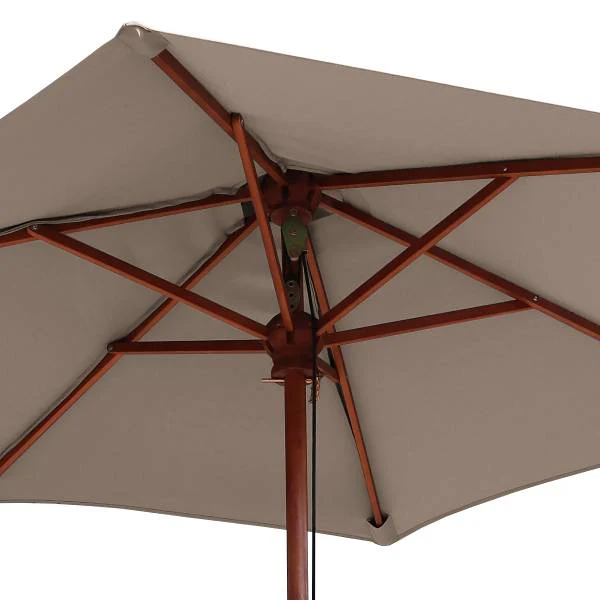 Sonnenschirm Sombrilla - Eukalyptus massiv / Polyester - Taupe - Durchmesser: 200 cm - Image 9