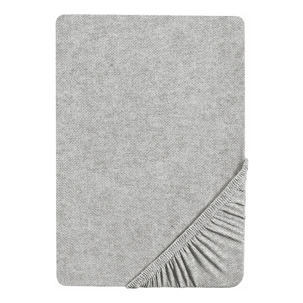 Spannbetttuch 0841380 - Baumwolle Flanell - Grau - 140-160 x 200 cm