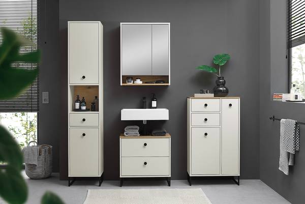 Spiegelschrank Atuabo - Kaschmir / Eiche Evoke Dekor - Image 2