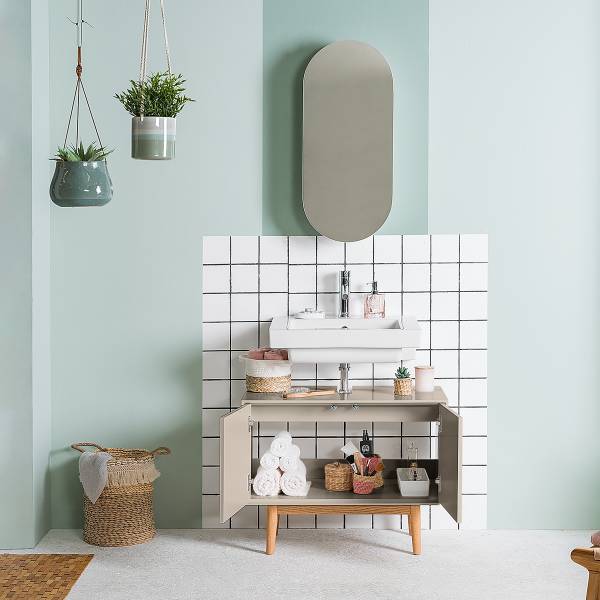 Spiegelschrank LINDHOLM oval - Taupe - Image 3