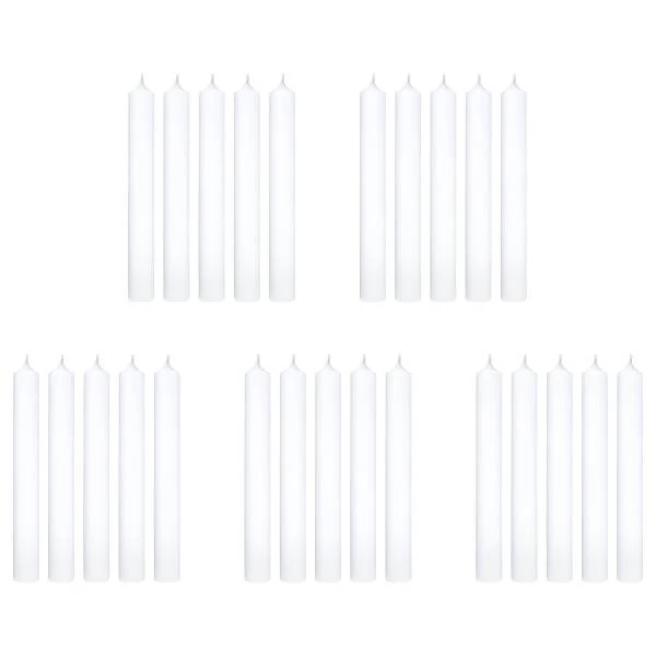 Stabkerze RAINBOW 25er-Set - Paraffin - Weiß
