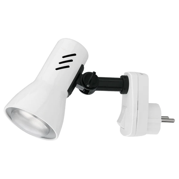 Steckerleuchte Pilo - Polycarbonat / Eisen - 1-flammig - Weiß