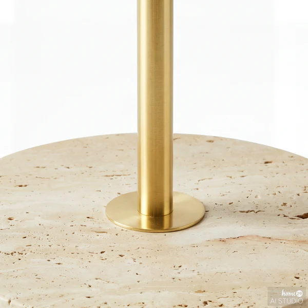 Stehleuchte ALUXE - Opalglas / Eisen / Travertin- 1-flammig - Image 9