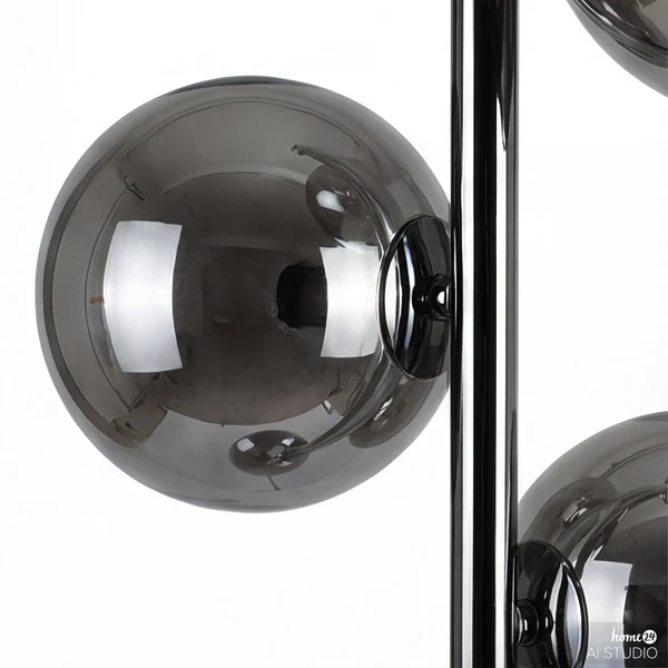 Stehleuchte KAVIO mit Marmorfuß - Rauchglas / Marmor - 4-flammig - Image 10