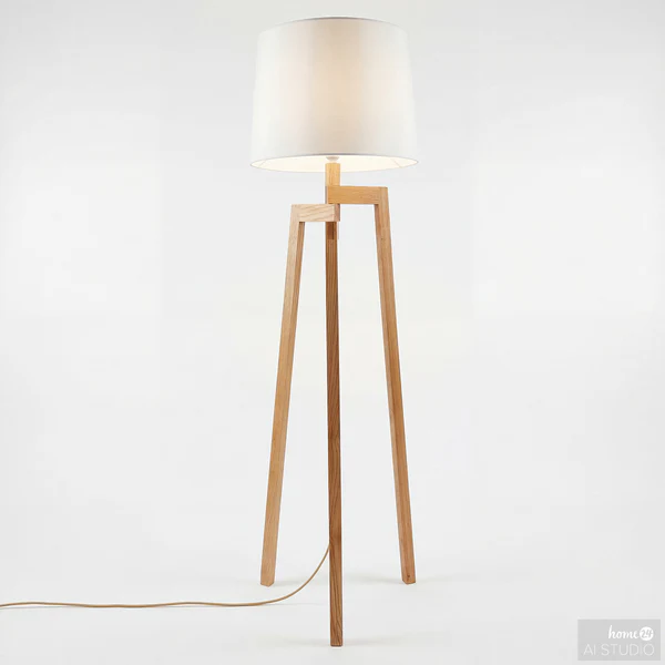 Stehleuchte PRYLO - Textil / Pinie massiv - 1-flammig - Image 2
