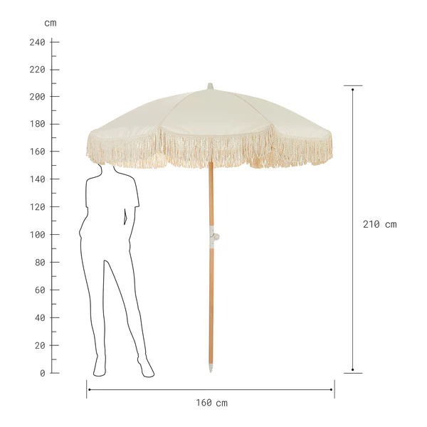 Strandschirm BOHO LOUNGE - Buche teilmassiv / Polyester - Creme - Beige - Image 11