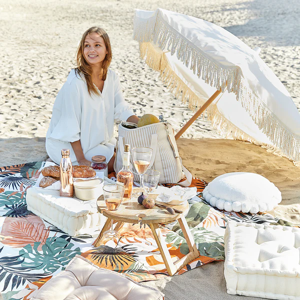 Strandschirm BOHO LOUNGE - Buche teilmassiv / Polyester - Creme - Beige - Image 4