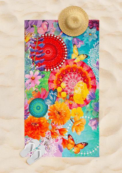 Strandtuch Vitori - Baumwolle - Violett - 100 x 180 cm - Image 2