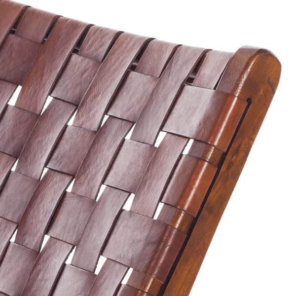 Stuhl BOURBOURG - Echtleder / Teak massiv - Braun / Teak - Image 10