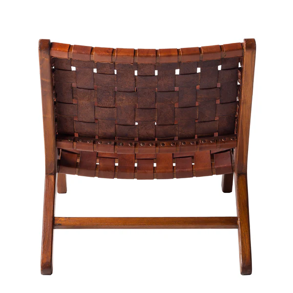 Stuhl BOURBOURG - Echtleder / Teak massiv - Braun / Teak - Image 8