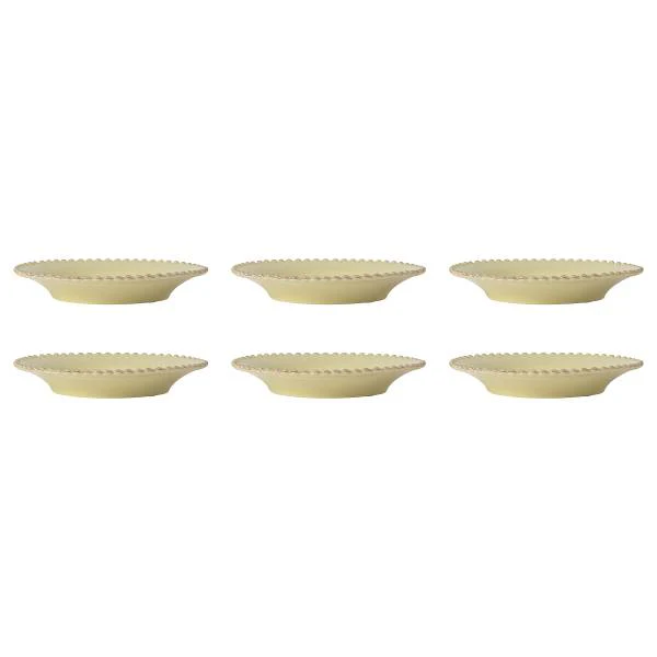 Suppenteller Pearl 6er-Set - Keramik - Pistaziengrün