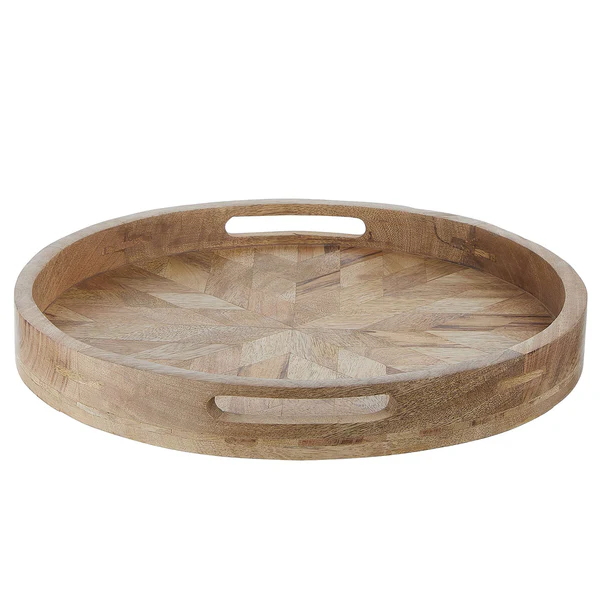 Tablett MANGO DAYS - Mangoholz - Braun - Durchmesser: 40 cm - Image 4
