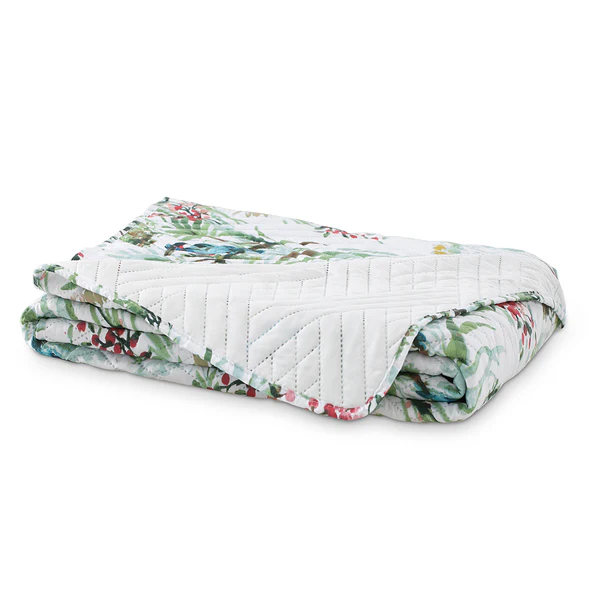 Tagesdecke Bingfisher - Polyester -Weiß / Grün / Rot - 170 x 210 cm