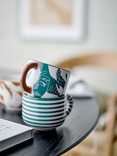 Tasse Carim 3er-Set - Steingut - Grün / Braun - Image 2