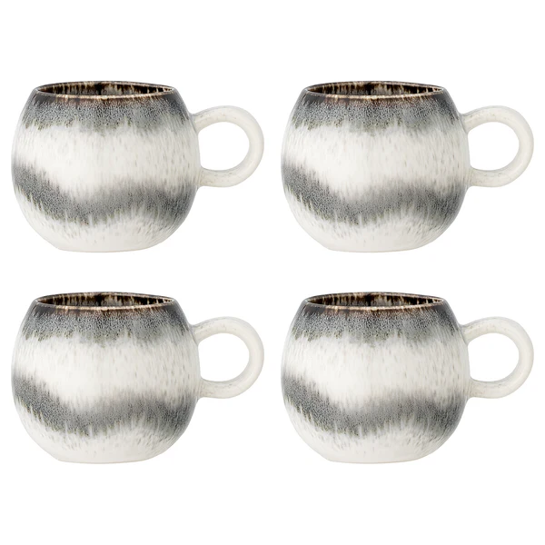 Tasse Paula mit Henkel Typ H 4er-Set - Steingut - Braun
