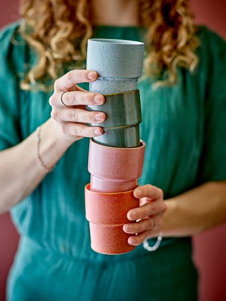 Tassen-Set Ewan 4-teilig - Steingut - Rose - Multicolor - Image 2