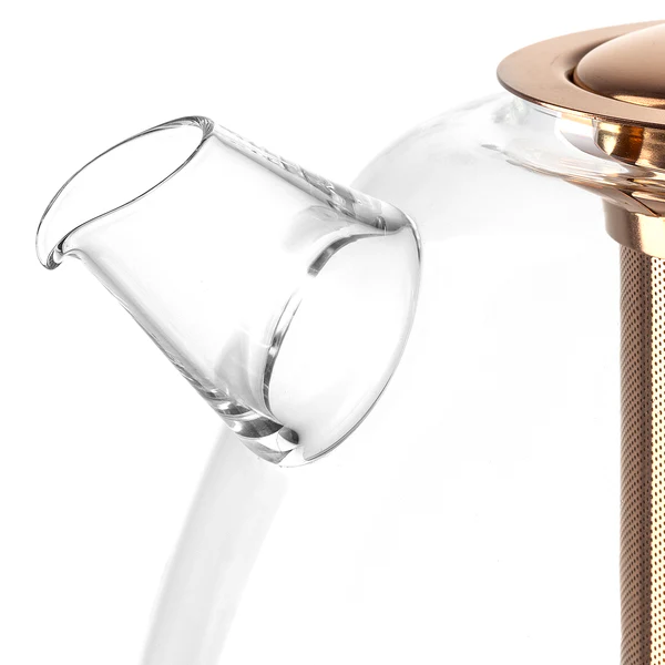 Teekanne Tè Per Te - Borosilikatglas - Kupfer / Transparent - Höhe: 16 cm - Image 2