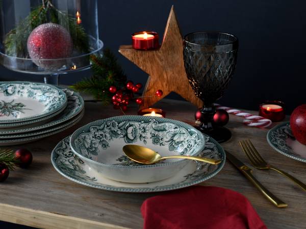 Tellerset Weihnachten 12-teilig - Grün - Keramik - Andere - 31 x 30 x 23 cm - Image 3