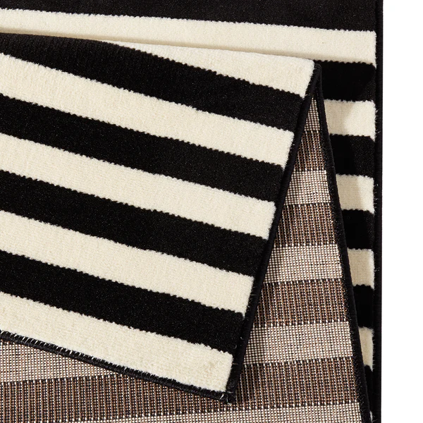 Teppich Panel - Kunstfaser - Schwarz / Creme - 80 x 150 cm - Image 4