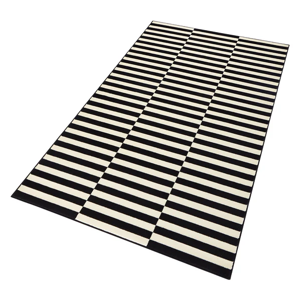 Teppich Panel - Kunstfaser - Schwarz / Creme - 80 x 150 cm - Image 5