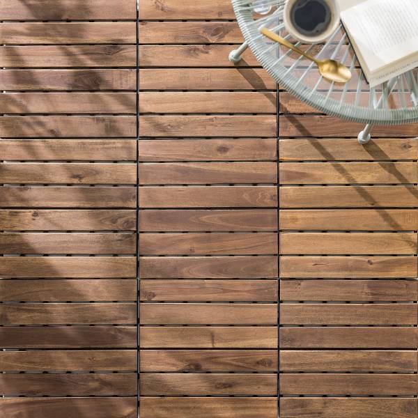 Terrassenfliese Temai 10er-Set Typ A - Akazie massiv - Akazie Braun - Image 2