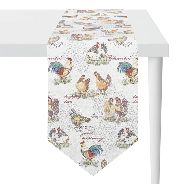 Tischband 6902 - Mischgewebe - Natur / Mehrfarbig - 32 x 175 cm