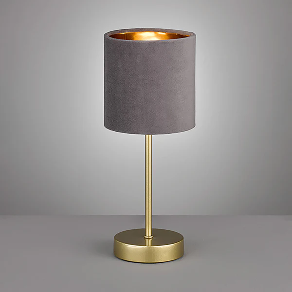 Tischleuchte Aura - Samt / Eisen - 1-flammig - Taupe - Image 2