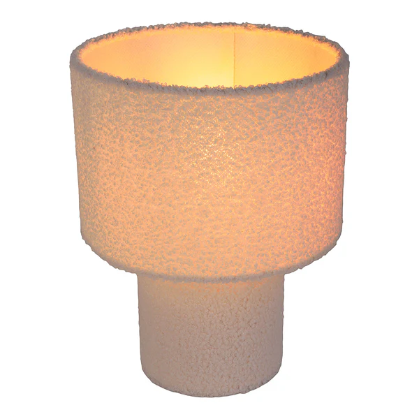Tischleuchte Fluffy - Mischgewebe / Eisen - 1-flammig - Weiß - Image 6